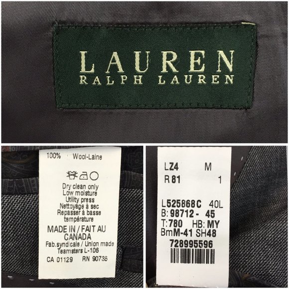 Mens Ralph Lauren Blazer Sport Coat Sport‎ Jacket Wool 40L Men Button Coats Suit - Picture 7 of 13